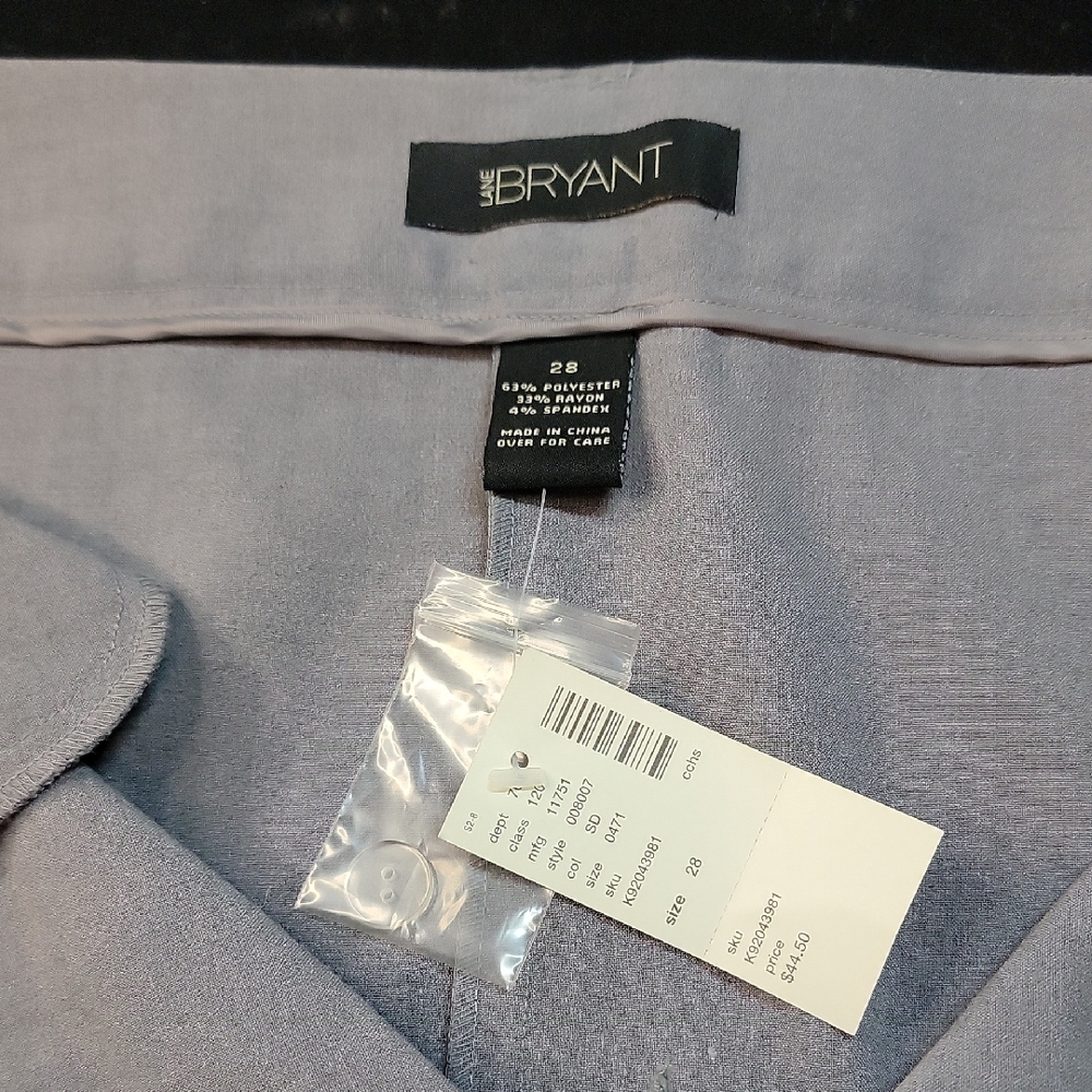 Lane Bryant Women's Pencil Dress Skirt In Light Gray With Split In The Front.